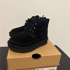 UGG Kids Black Suede Boots